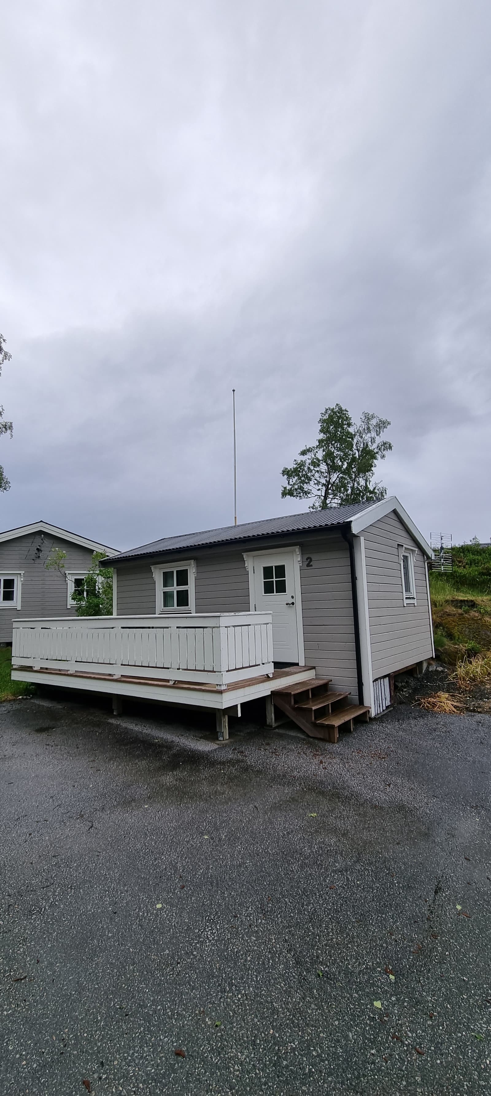 Cabin 2 from outside, with its deck and steps